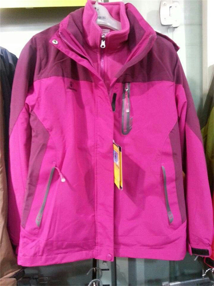 双保龄2014秋冬情侣冲锋衣两件套可拆卸男女款抓绒 防风防水保暖