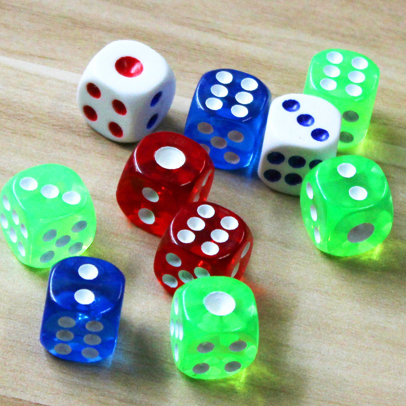 14mm大号 塑料骰子 点数色子 筛子 色子 骰子塑料骰子 麻将骰子