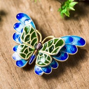 Thai ladies 925 Silver fashion female grilled blue enamel Butterfly brooch vintage brooch new