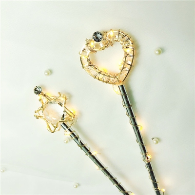 派对装饰星钻爱心五角星仙女棒暖灯桃心许愿棒生日蛋糕摆件插件