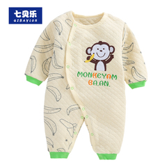 婴儿长袖连体衣服女宝宝新生儿0岁3个月6春秋纯棉哈衣男冬装睡衣
