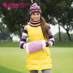 sunviewgolf（SVG）高尔夫服装冬女修身中长款羽绒马甲