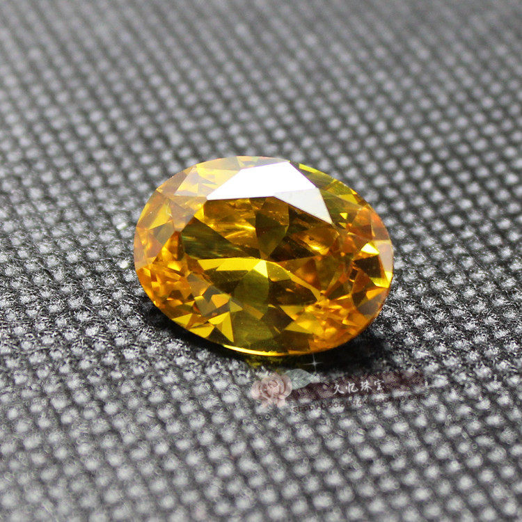 久亿珠宝的优惠券大全—金黄锆石宝石裸石椭圆形蛋形钻石切割亮闪黄钻
