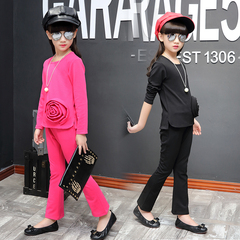 童装秋装2016新款儿童女中大童运动服套装韩版女孩大女童两件套潮