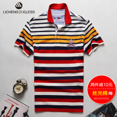 LICHENG SUCCESS春夏新品2016短袖条纹POLO衫商务休闲中青年男装