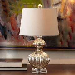 外贸简约现代斑纹玻璃葫芦水晶台灯 创意酒店家居样板房玻璃台灯