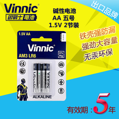 2节vinnic银战士AM3/LR06/aa/五号碱性玩具闹钟收音机用1.5V电池