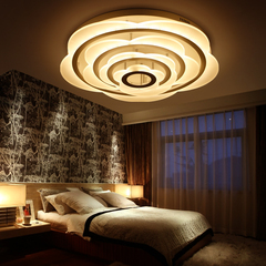 卧室灯led吸顶灯主卧房间灯具简约现代圆形创意三色变光浪漫