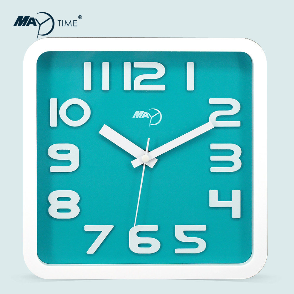 美时挂钟客厅正方形钟表简约卧室时钟现代创意时尚石英钟办公挂表