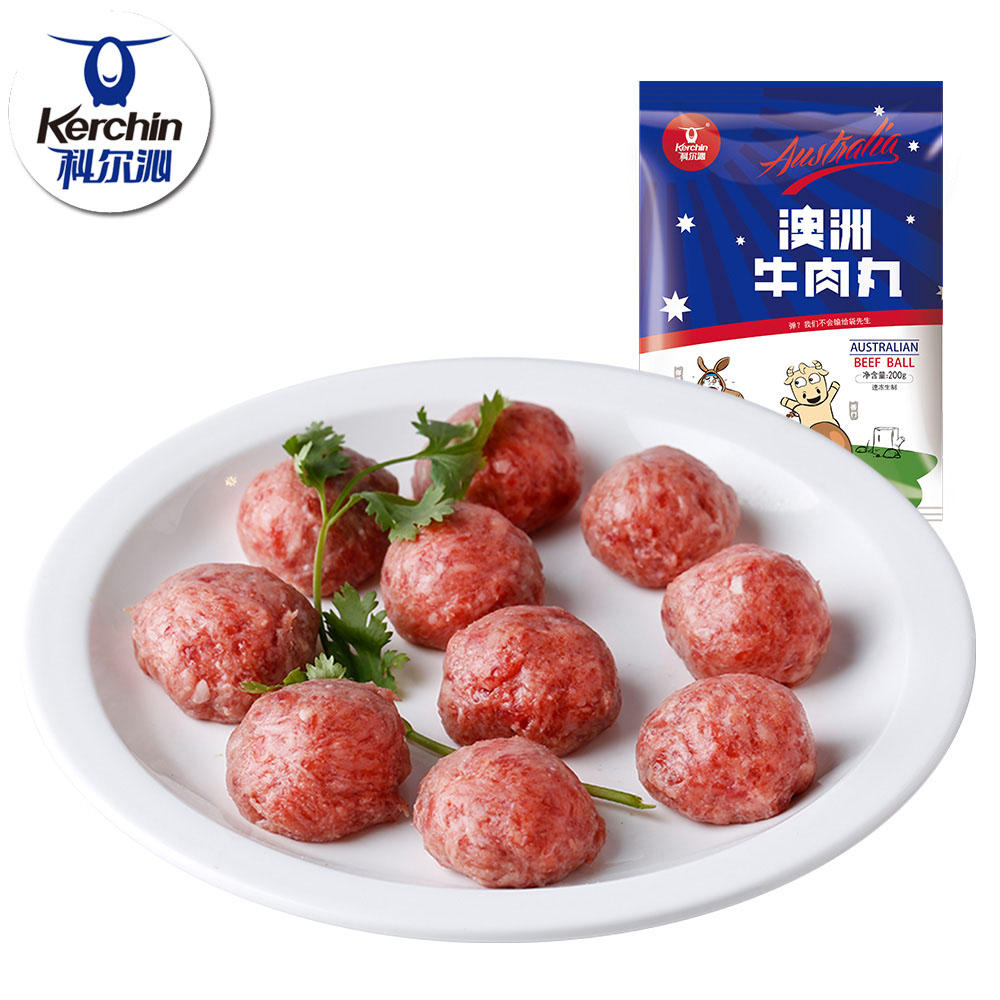 [满199-100]科尔沁澳洲牛肉丸200g 生鲜牛肉制作  火锅食材丸子产品展示图3