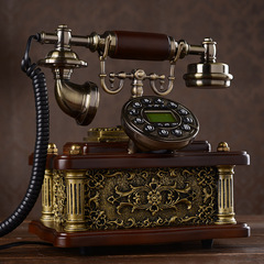 包邮仿古电话机欧式电话机复古实木电话固定创意礼品家用座机电话