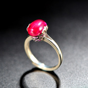 Thai gold-plated 925 Silver ring woman finger exaggerated retro Ruby live ring fashion jewelry