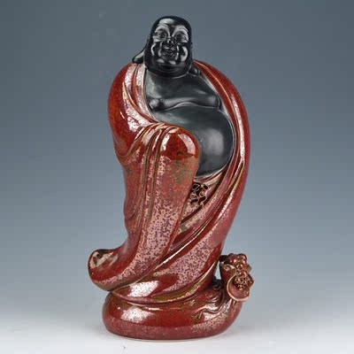 省级工艺美术大师 郑国明 37《大度是佛》红天目液分相釉藏品