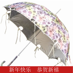 包邮 QIUTONG尼龙银胶长柄伞 自动阿波罗伞晴雨伞 清新太阳伞