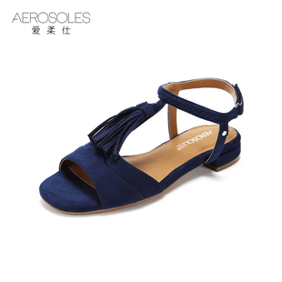 愛馬仕0147 Aerosoles 愛柔仕2020夏季新品逸動流蘇低跟圓頭女涼鞋平底鞋 愛馬仕包