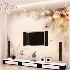 现代简约3d立体客厅电视沙发背景墙纸浪漫温馨婚房壁纸小清新壁画