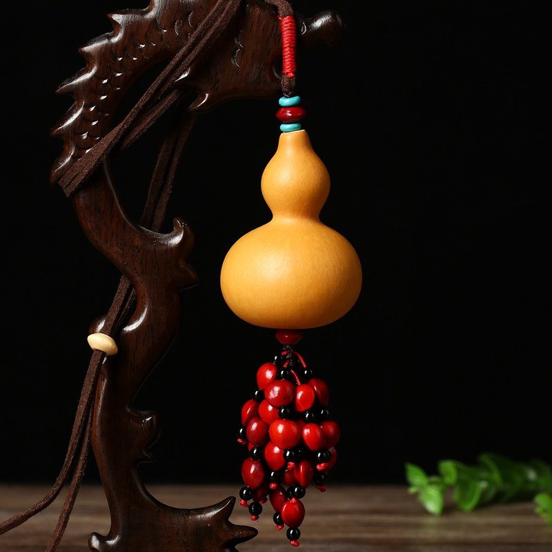 民族风项链毛衣链长款复古文艺木质葫芦女挂件棉麻配饰妙音鸟葫芦