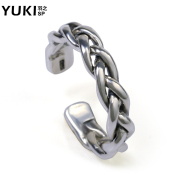 Thai silver YUKI men open weave S925 silver fashion ring ring ring finger ring boys and girls ring