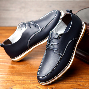 英伦男生皮鞋秋天男装休闲皮鞋韩版商务西装皮
