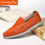 Red Dragonfly leather men's shoes, spring 2015 new daily fashion authentic Korean header layer of leather men's shoes