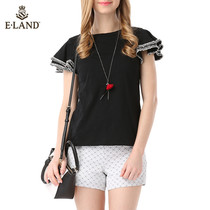 商场同款ELAND衣恋15年夏季荷叶短袖圆领T恤EERA52453M专柜正品