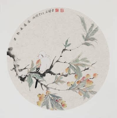 侯静《果熟来禽图》学院派新锐美女画家,精致小品.