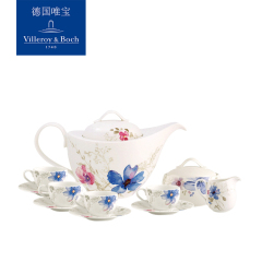 villeroyboch德国唯宝紫色迷情灰欧式茶壶茶具套装陶瓷家用咖啡杯