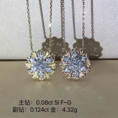 Big Ear Jewelry/福耳珠宝18K金钻石吊坠项链布契拉提风带证书