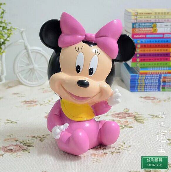 模具石膏彩绘米妮卡通天然乳胶娃娃diy20cm白模填色