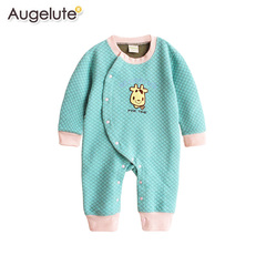 Augelute春秋冬款婴幼儿衣服宝宝动物印花空气棉连体衣爬服35252