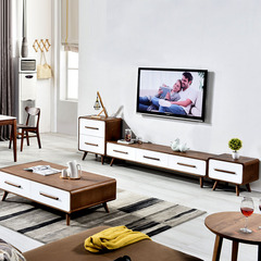 北欧沙发茶几电视柜组合套装整装 客厅成套家具 现代简约实木茶几