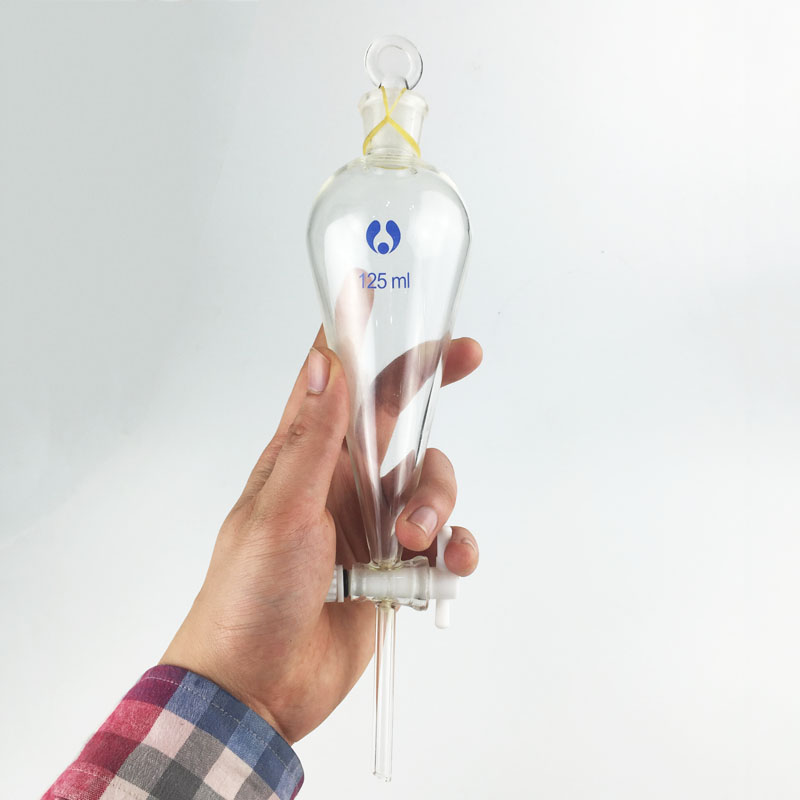 标准梨形漏斗125ml聚四氟乙烯活塞教学仪器实验器材教学仪器