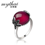 Very creative ring 925 pale rose colour corundum ring Europe and Thai women, Japan and South Korea exaggerated the Valentine''s gift