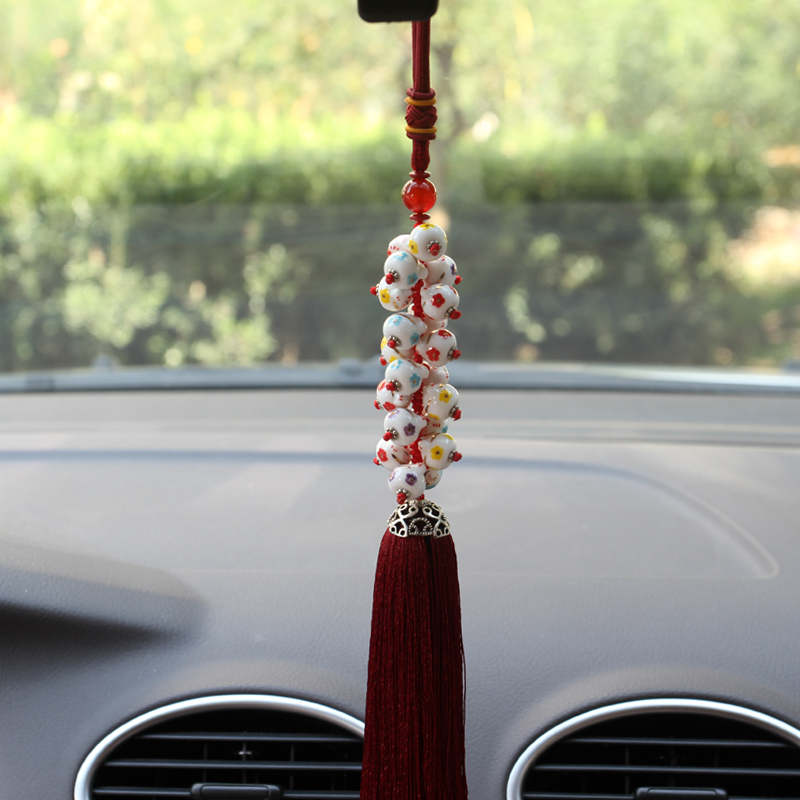 日式原创手工时尚编织特色创意招财猫汽车挂件车挂