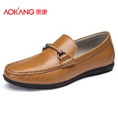 Aucom 2015 men new men's leather casual shoes wig feet daily light driving shoes men's shoes