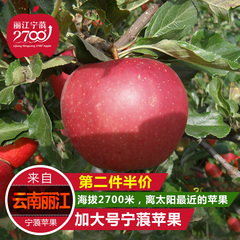 云南新鲜水果 丽江宁蒗红富士苹果 果径70mm-75mm 22-24个装 现货