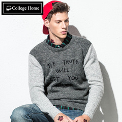 College Home 男士针织衫青年秋季小清新学生韩国版潮牌套头毛衣
