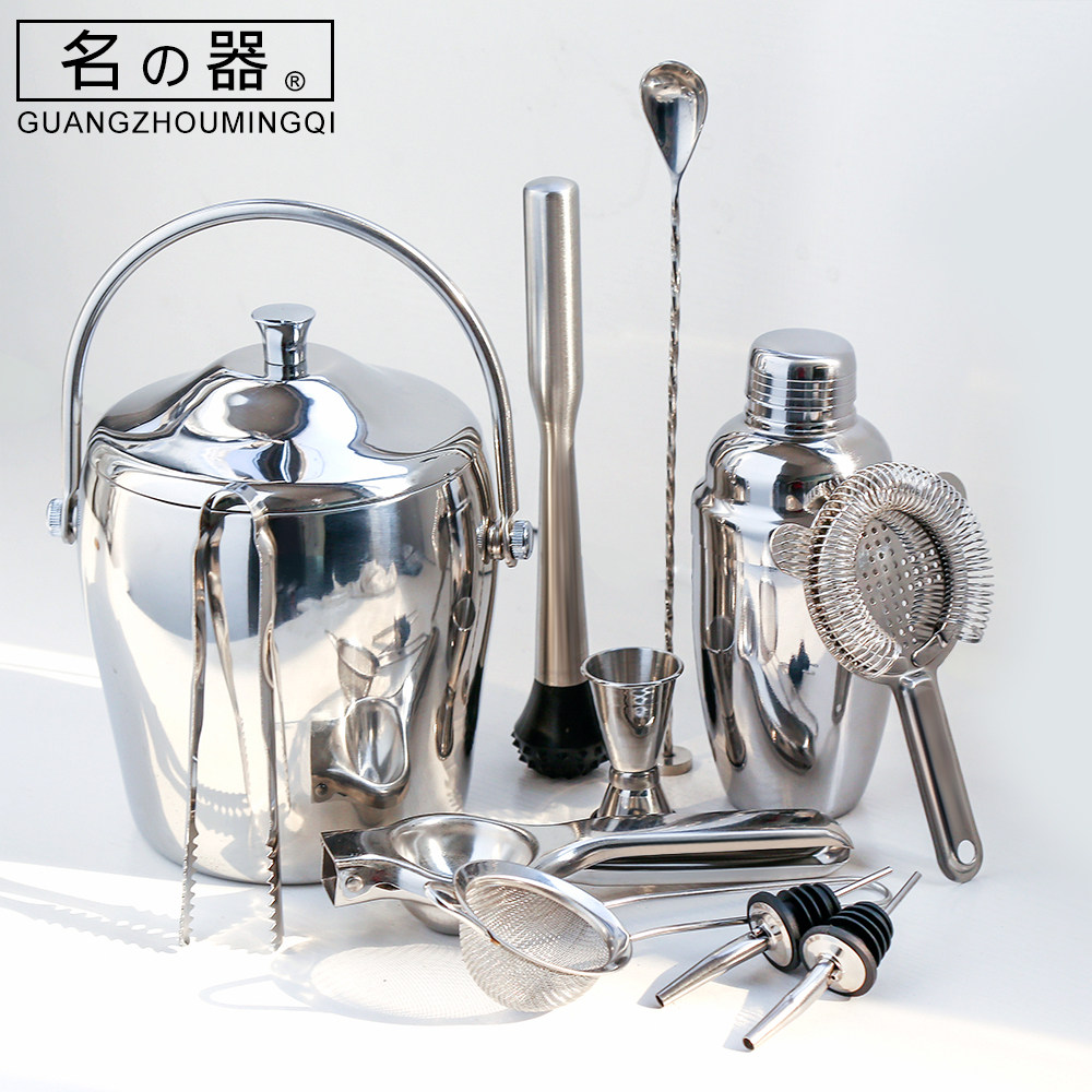名器调酒套装调酒11件套装摇酒壶不锈钢调酒壶调酒器调酒工具套装
