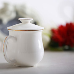 创意骨瓷美式盖杯水杯 个性陶瓷马克杯茶杯奶杯带盖儿童杯子