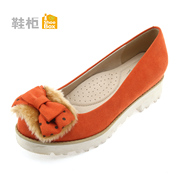 Shoebox shallow low shoe bow shoes in the sweet, thick-soled shoes and women's shoes