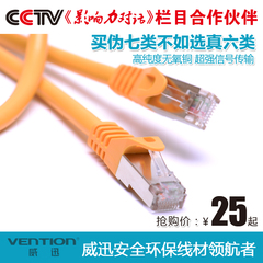 威迅 cat6A网线电脑路由器网络线千兆纯铜跳线超六类高速双屏蔽