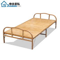 申永新款竹折叠床楠竹床简约单人床双人床1米儿童床午睡陪护床