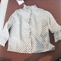 法国代购Bonpoint高级童装2016秋冬新款黑色波点衬衫3-12岁
