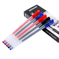 爱好直液式中性笔大容量顺滑水笔全针管一体式中性笔  办公笔12支