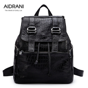 Ai Danni 2015 new Europe and street girls shoulder bag soft leather crocodile pattern leather backpack bags travel bags