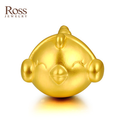 ross黄金转运珠手链 999足金正品鸡属相 男女款3d硬金音乐鸡送礼