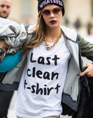 Last clean t-shirt 欧美街头潮牌趣味恶T恤短袖Cara Delevingne