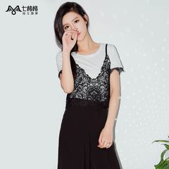 Princess pre-VII OTHERMIX2015-summer new style lace Suspender two-piece slim short sleeve t-shirt woman