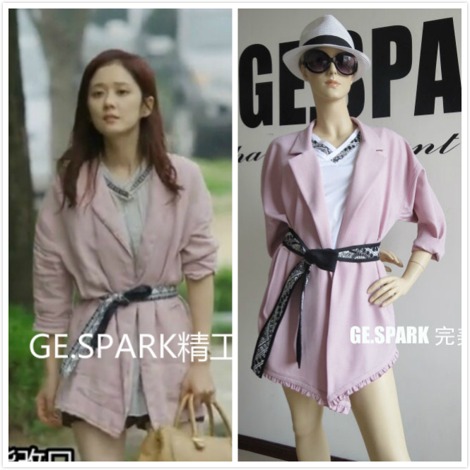 GESPARK定制韩剧命中注定我爱你张娜拉金美颖同款粉色廓形外套|ruв категории Женская одежда, ветровка - от Buy2taobao.com для оказания профессиональной услуги покупки агента Taobao