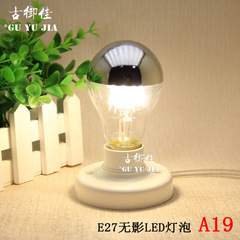 A19无影LED灯丝灯泡电镀镀银反射反光球泡G45影子壁灯光源E27家用